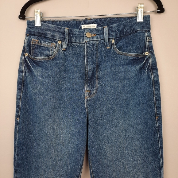 Good American Good Classic Raw Hem High Waist Slim Jeans size 6 - Picture 3 of 14